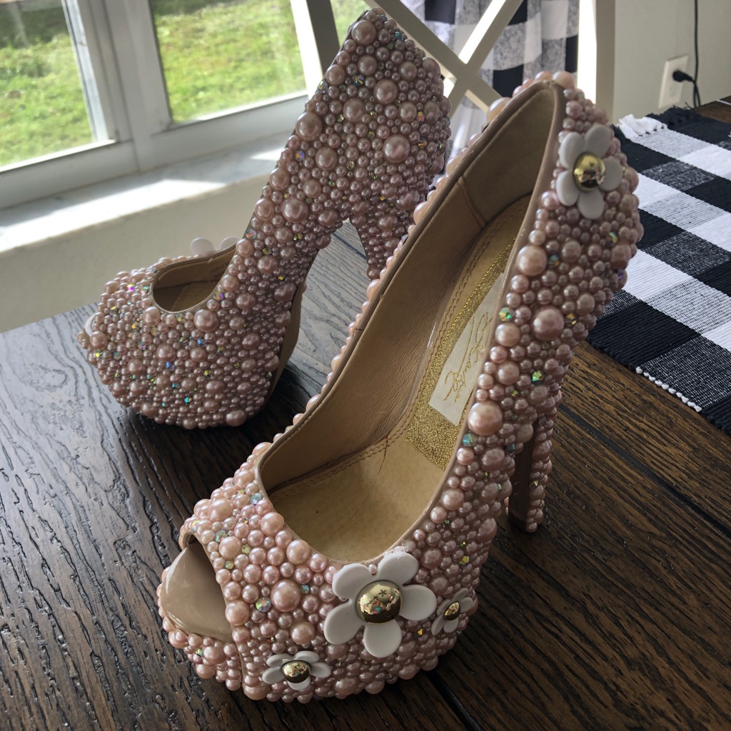 Chinese Laundry Pearl/Swarovski Crystal Platform 5